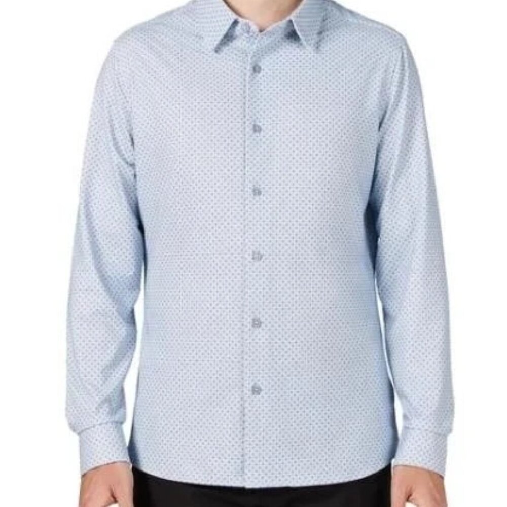 Infinity Men's Size XL BLue Linearflex BUtton Long Sleeve Shirt NWT